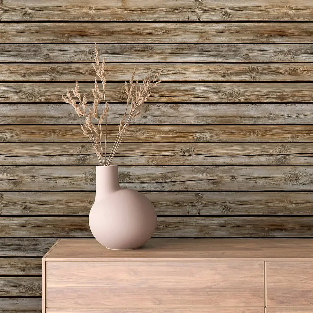Weathered Cabin Wood Wall