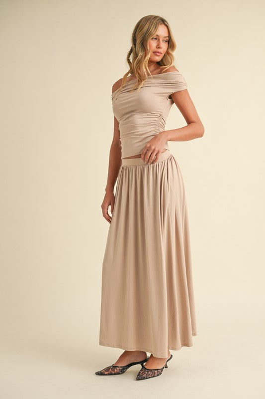 Off Shoulder Top and Maxi Skirt Set