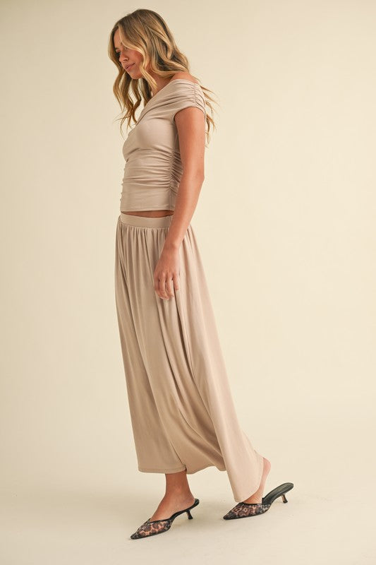 Off Shoulder Top and Maxi Skirt Set