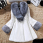 Women Autumn Winter Special Fur Coat Artificial Mink Hair Women Long Cut Coat Fox Fur Big Fur Collar