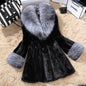 Women Autumn Winter Special Fur Coat Artificial Mink Hair Women Long Cut Coat Fox Fur Big Fur Collar