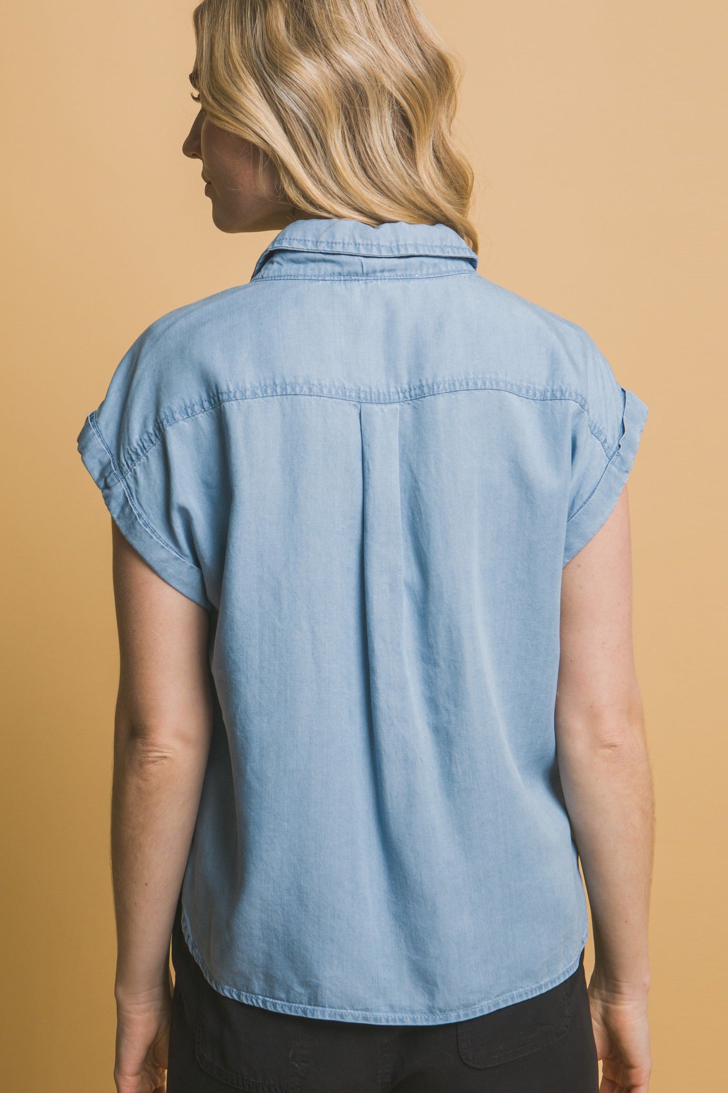 Casual Short Sleeve Tencel Top