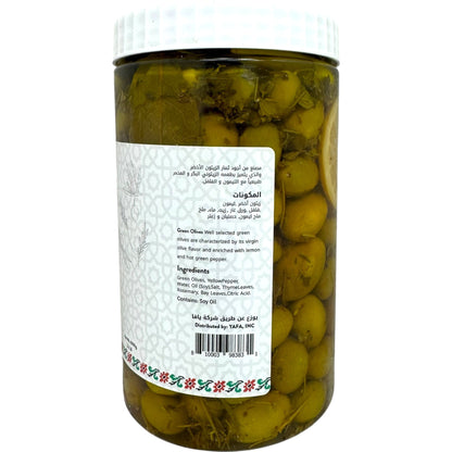 Yafa Thyme-Stuffed Olives - Gourmet Mediterranean Delicacy, Ideal for Appetizers and Salads