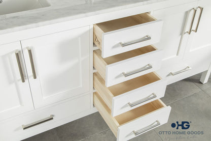 Ashley 72" White Double Bowls Bathroom Cabinet