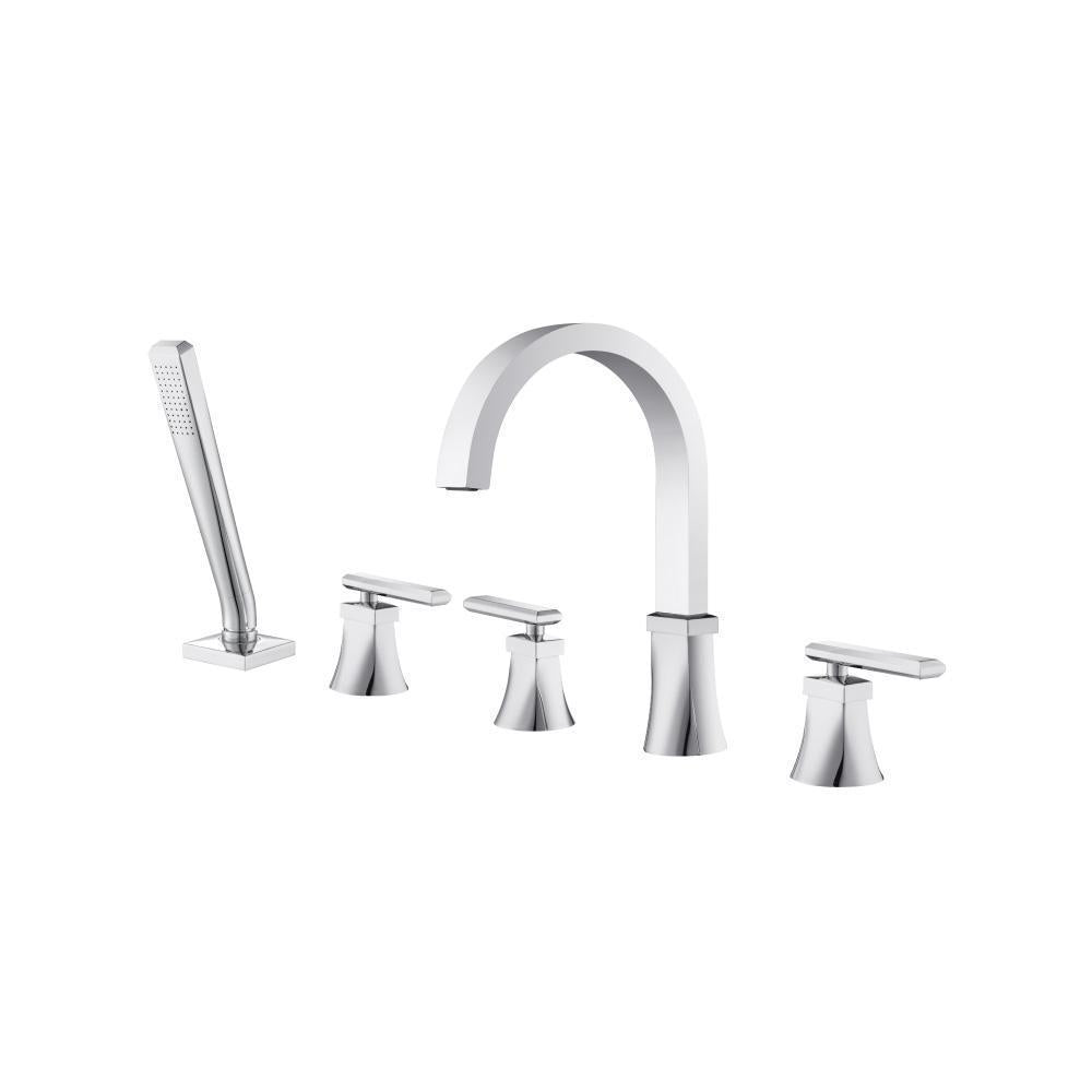 Flusso 230.2420 Five Hole Deck Mounted Roman Tub Faucet With Hand Shower