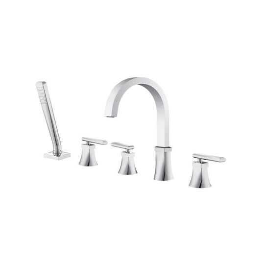 Flusso 230.2420 Five Hole Deck Mounted Roman Tub Faucet With Hand Shower