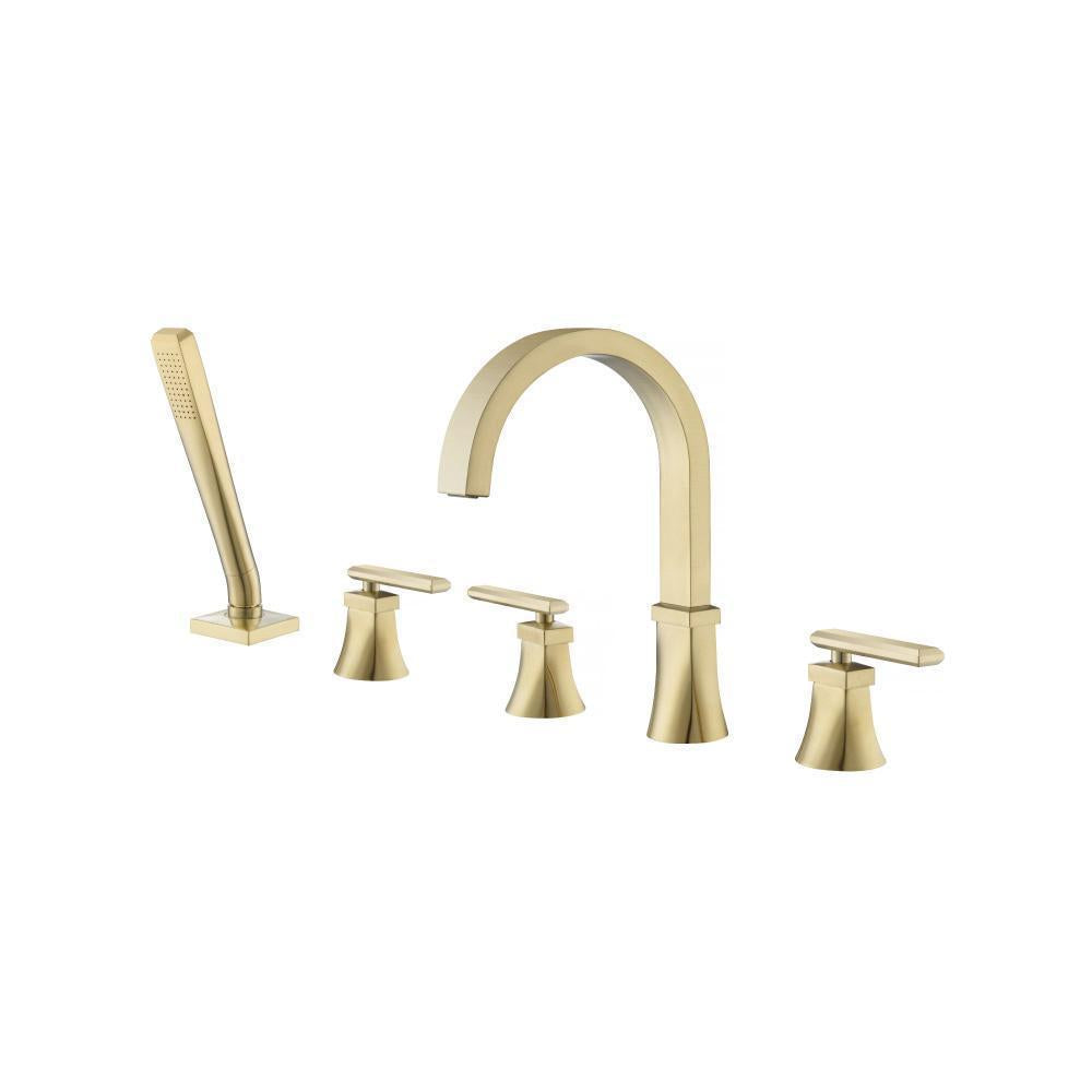 Flusso 230.2420 Five Hole Deck Mounted Roman Tub Faucet With Hand Shower