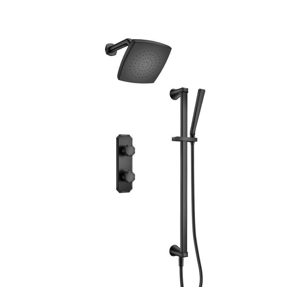 Flusso 230.7350 Two Output Shower Set With Shower Head, Hand Held And Slide Bar