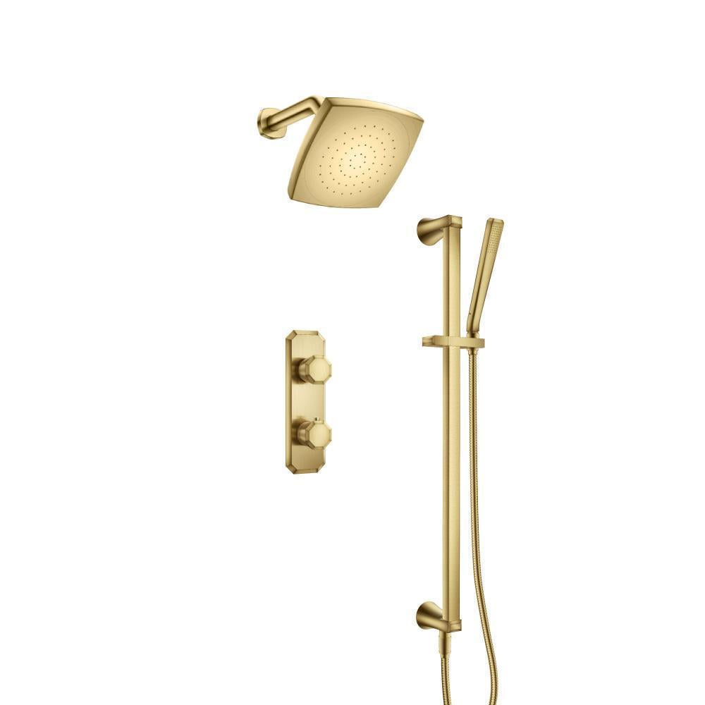 Flusso 230.7350 Two Output Shower Set With Shower Head, Hand Held And Slide Bar
