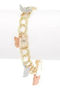 Butterfly Charm Mix Tone Bracelet – Delicate Gold-Plated Jewelry