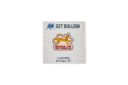 Devour the Patriarchy Feminist Tiger Enamel Pin, Lapel Pin