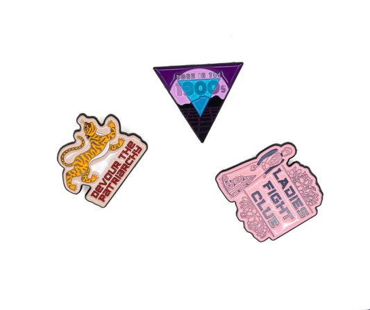 Devour the Patriarchy Feminist Tiger Enamel Pin, Lapel Pin