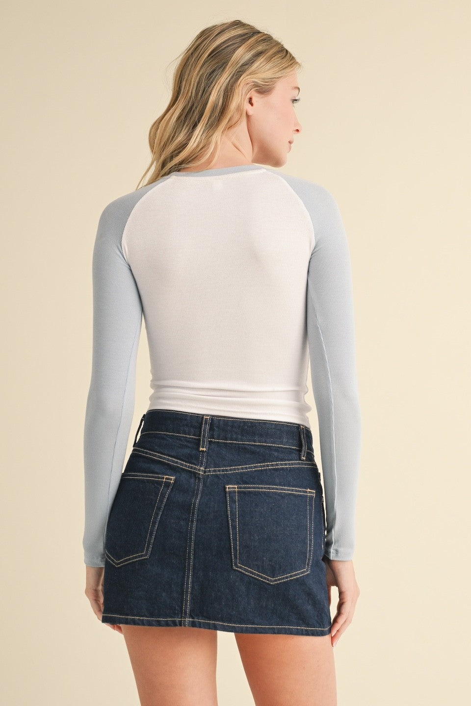 Embroidered Y2k Raglan Long Sleeve Tee