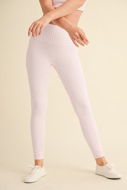 Gingham Print Aligned Performance Highrise Legging