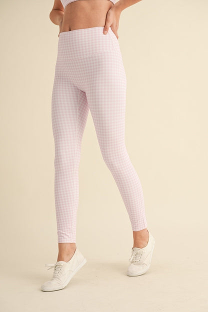 Gingham Print Aligned Performance Highrise Legging