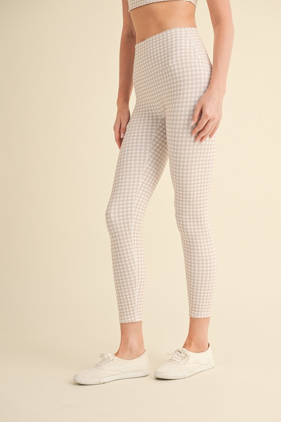 Gingham Print Aligned Performance Highrise Legging
