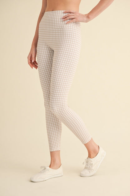 Gingham Print Aligned Performance Highrise Legging