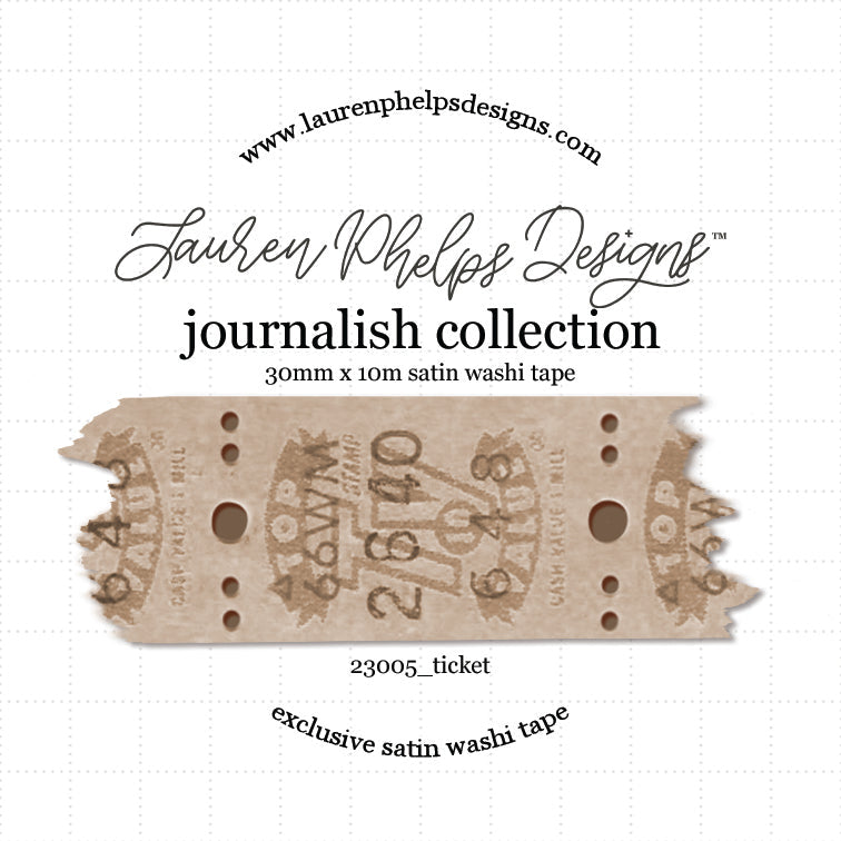 Journalish Collection Vintage Ticket Washi 30mm