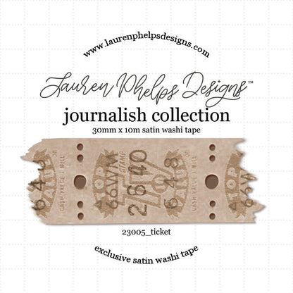 Journalish Collection Vintage Ticket Washi 30mm