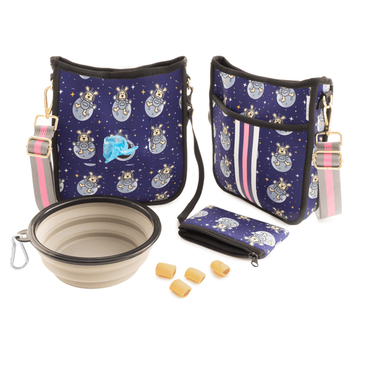 Trendy Dog Walking Bag with Integrated Accessories for Stylish Pet