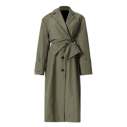 Niche Independent Designer Coat Women Deconstruction Two Piece Detachable Wide Shoulder Handsome Coat Two Piece Set