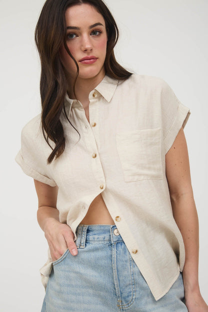 Collared Cuff Sleeve Back Pintuck Shirt