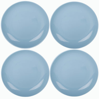 Set of 4 Unbreakable MicrowaveSafe Blue Plates