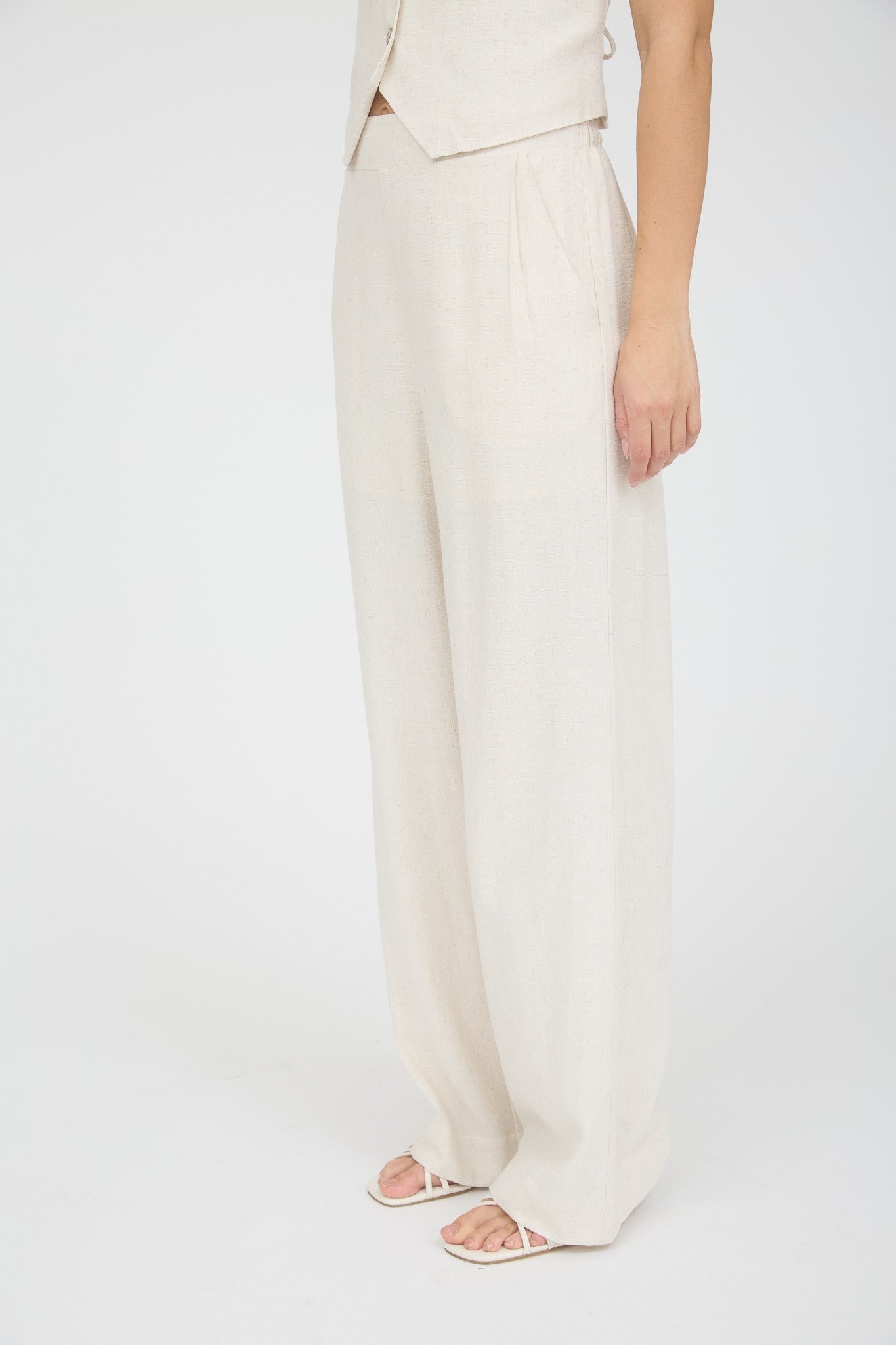 High Waist Wide Leg Linen Pants