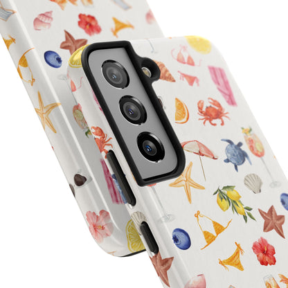 Customizable: Tropical Summer Phone Case, Vivid Coastal Design, Perfect Gift for Beach Lovers, Vacation Memories, Durable Tough Cases