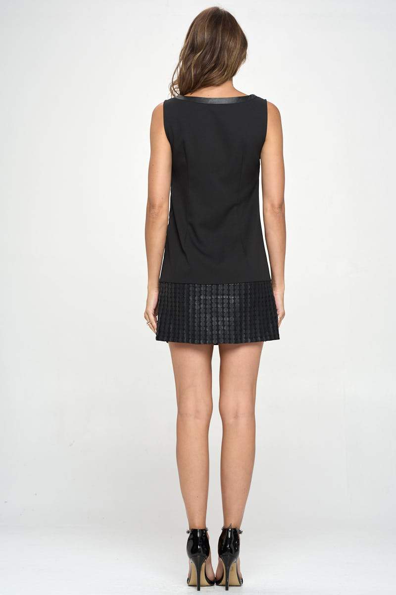 Sleeveless Shift Dress with Faux Leather Trim | Apparel | Kitchen + Metal