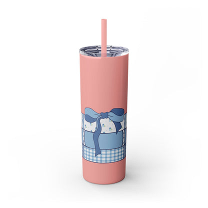 Customizable: Girly Book Club Skinny Tumbler with Straw, 20oz | Perfect for Events, Gifts, Coffee, and Summer Drinks