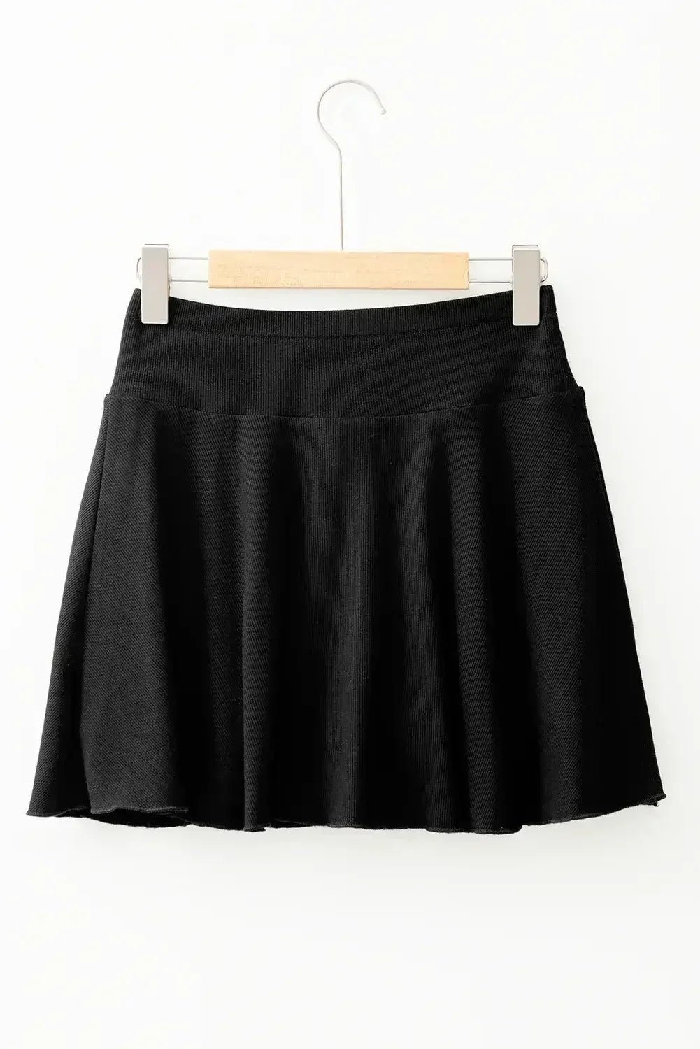 Blue A-line Draped High Waist Pocketed Lined Skort