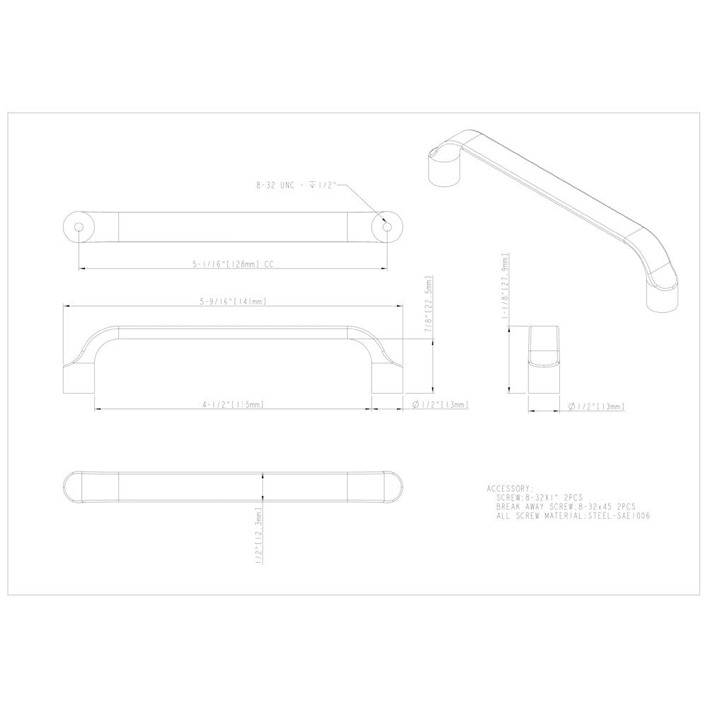 96 mm Center-to-Center Satin Nickel Brenton Cabinet Pull