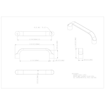 96 mm Center-to-Center Satin Nickel Brenton Cabinet Pull