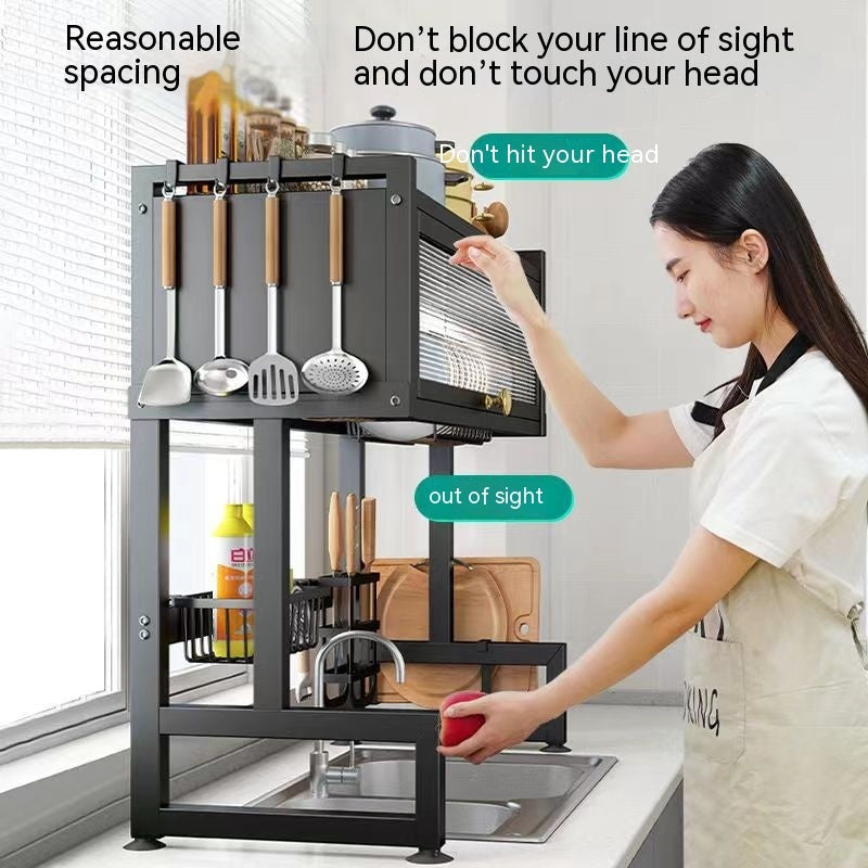 Kitchen Sink Storage Stand Surface Washed Bowl And Chopstick Rack | Kitchen + Metal