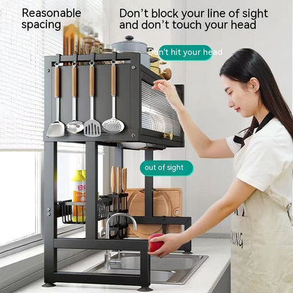 Kitchen Sink Storage Stand Surface Washed Bowl And Chopstick Rack | Kitchen + Metal