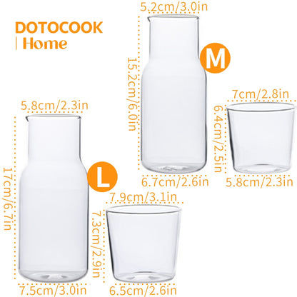 Elegant BPAFree Glass Water Carafe  Cup Set