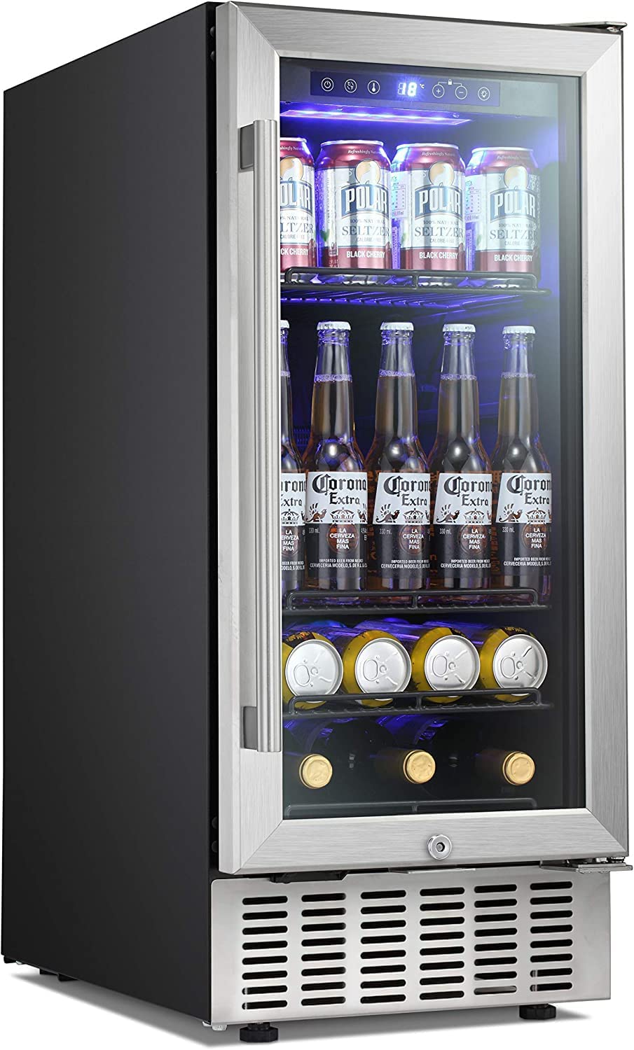 24 Inch Metal Shelves Built-in Wine Fridges Cooler Beverage Refrigerator