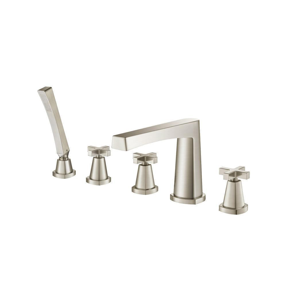 Flusso 240.2420 Five Hole Deck Mounted Roman Tub Faucet With Hand Shower