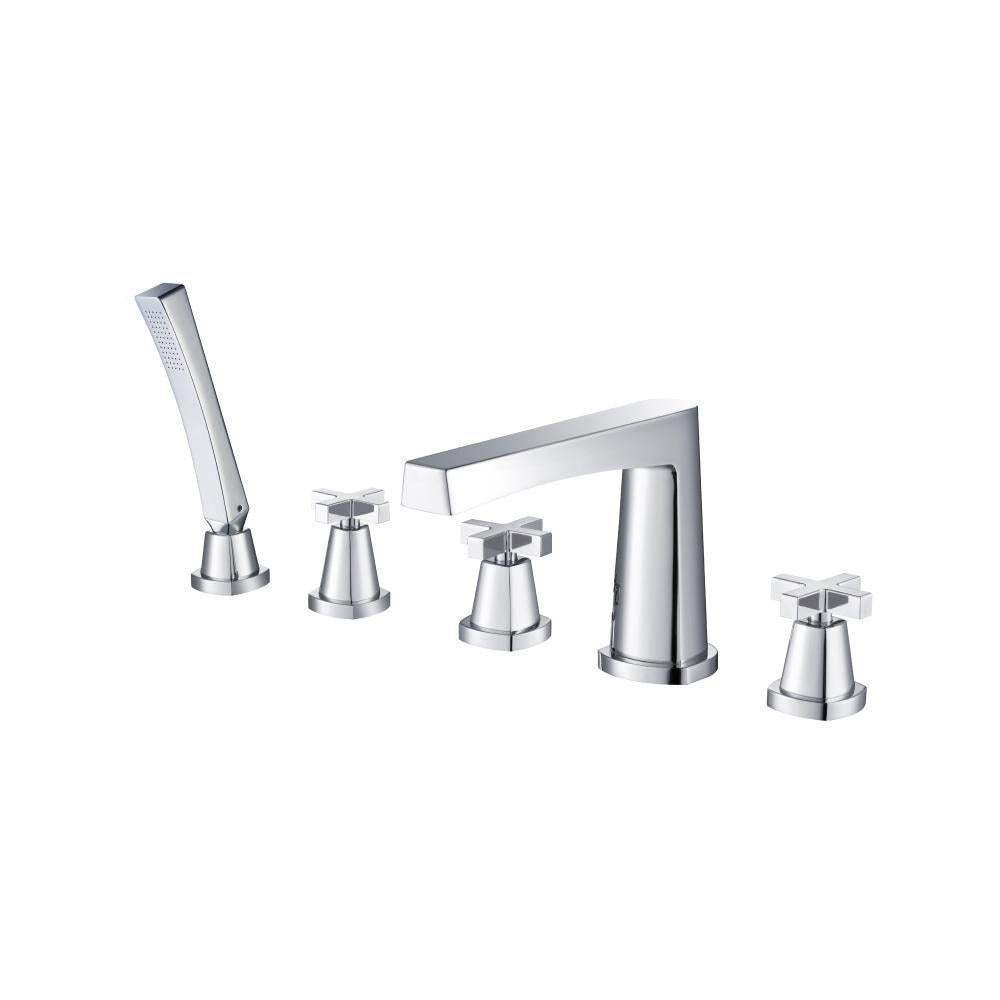 Flusso 240.2420 Five Hole Deck Mounted Roman Tub Faucet With Hand Shower