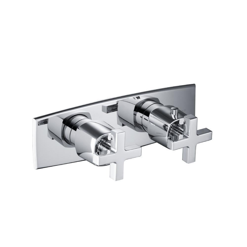 Flusso 240.2705 3/4" Horizontal Thermostatic Shower Valve & Trim - 3 Output