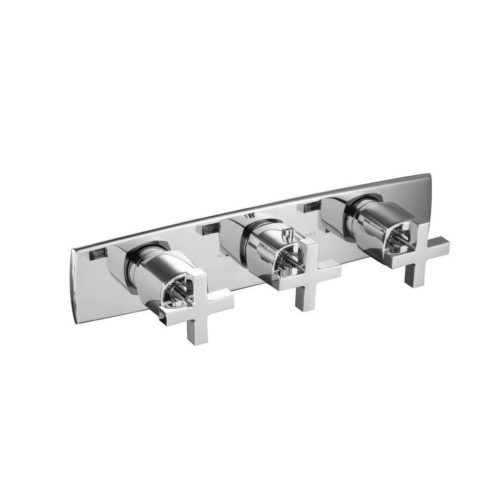 Flusso 240.2715 3/4" Horizontal Thermostatic Valve with 2 Volume Controls & Trim