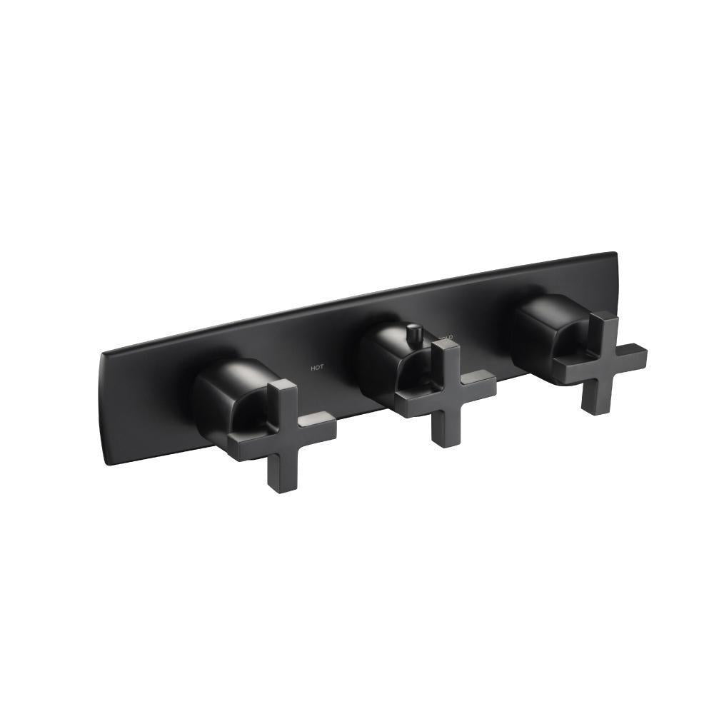 Flusso 240.2715 3/4" Horizontal Thermostatic Valve with 2 Volume Controls & Trim