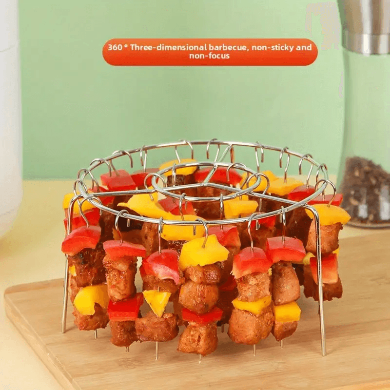 3-in-1 Air Fryer Grill – Vertical Kebab & BBQ, Oil-Free Cooking!