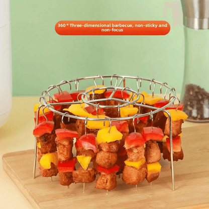 3-in-1 Air Fryer Grill – Vertical Kebab & BBQ, Oil-Free Cooking!