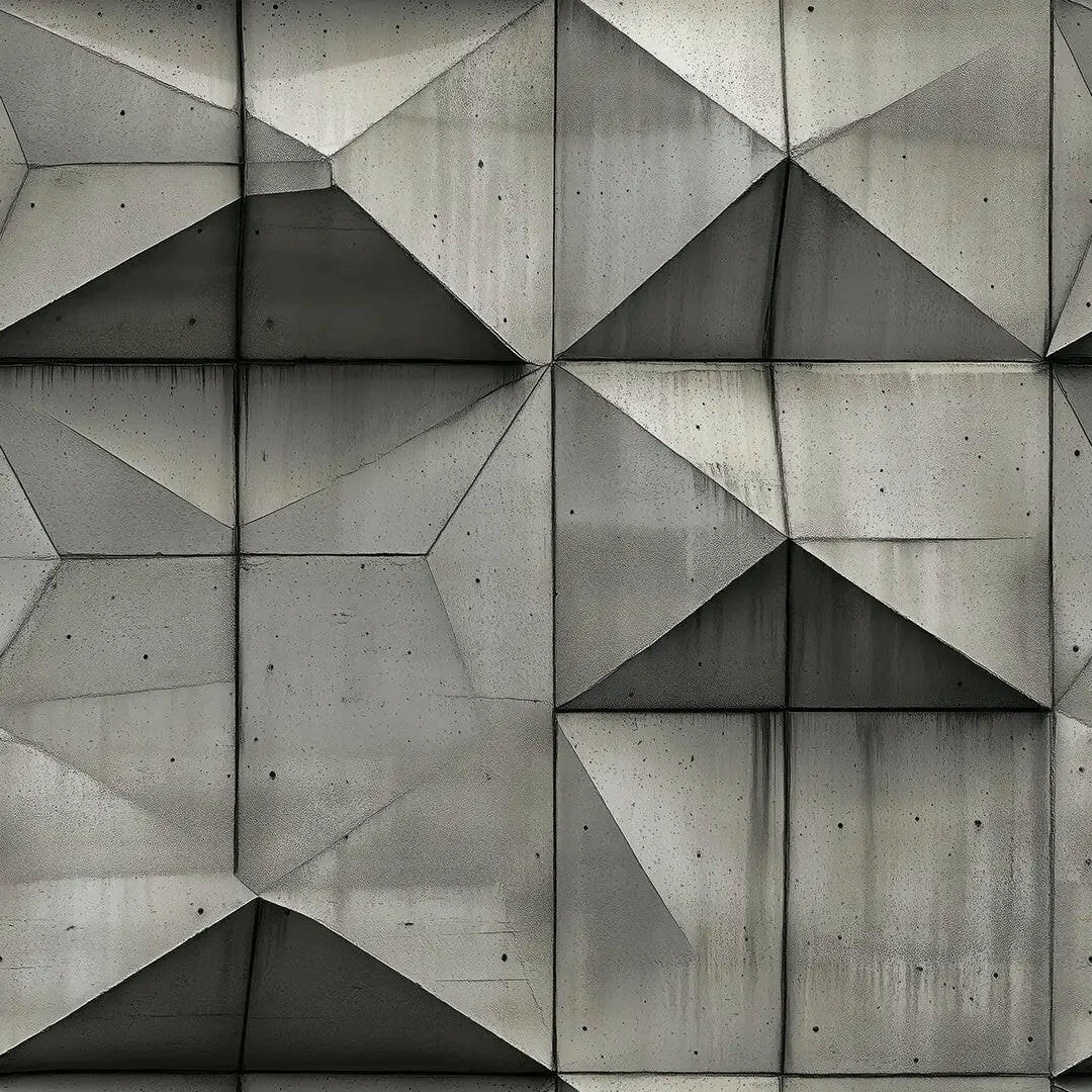 Brutalist Concrete Prism Wall