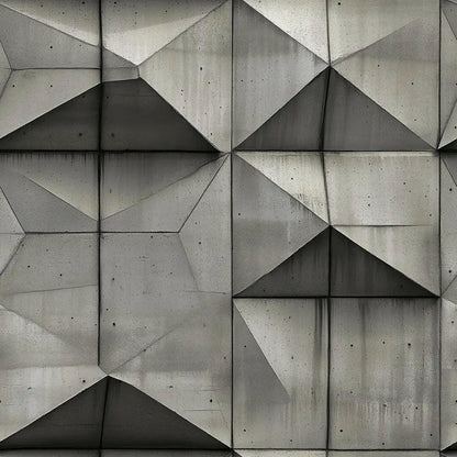 Brutalist Concrete Prism Wall
