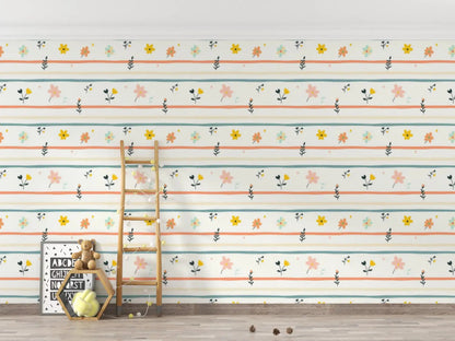 Cottage Garden Whimsy Stripe
