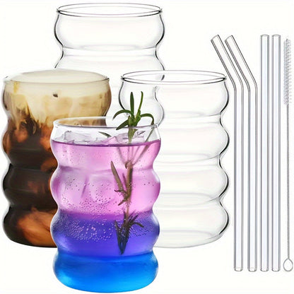 Caterpillar Glass Cups Set Versatile Drinkware for All Seasons