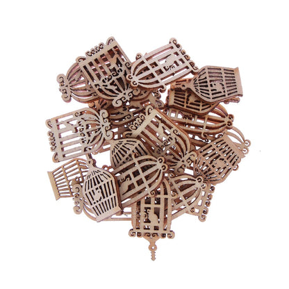 24Pcs/lot Natural Birdcage Wooden Scrapbooking